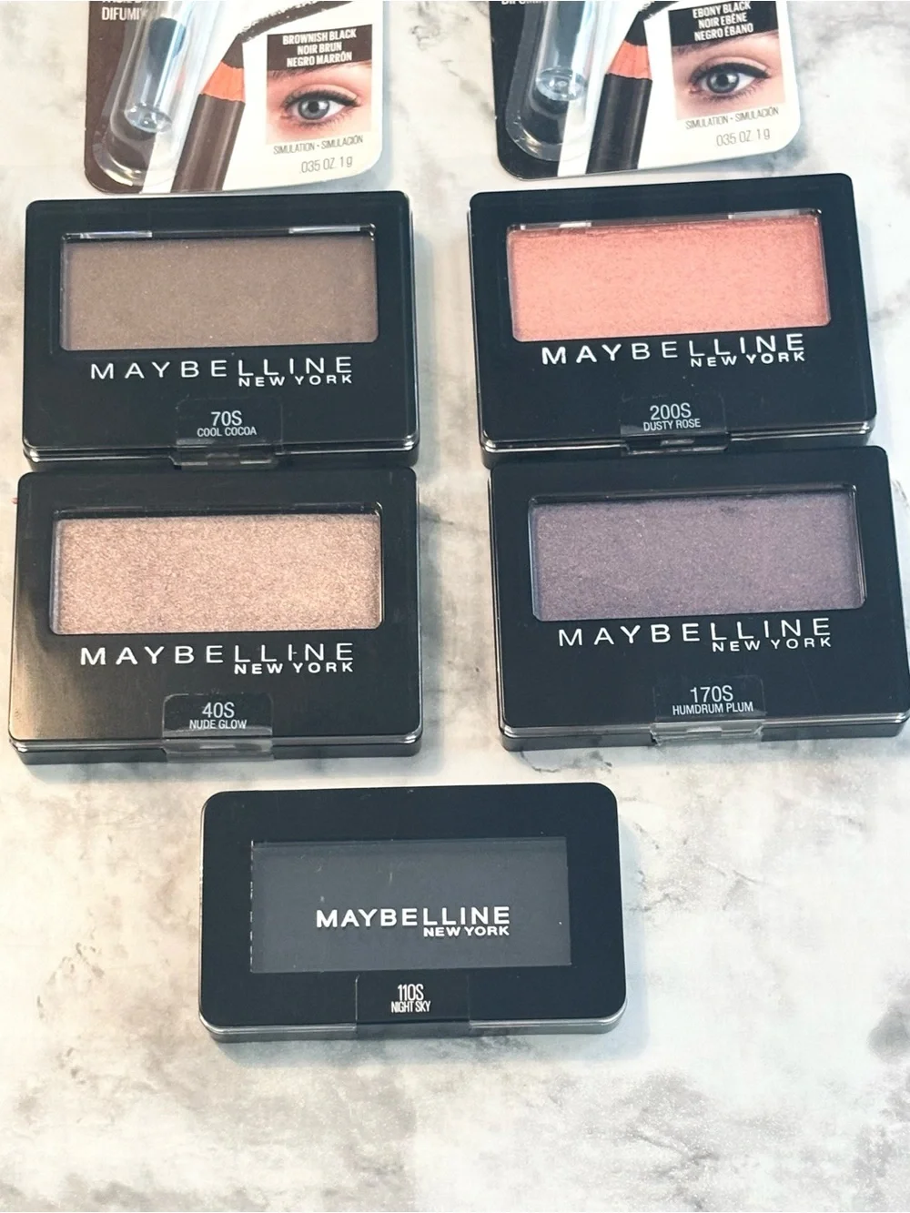 NWT Lot of Maybelline Eye Makeup Line Express Eyeliner and Expert Wear Eyeshadow